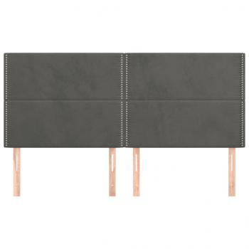 Kopfteile 4 Stk. Dunkelgrau 80x5x78/88 cm Samt