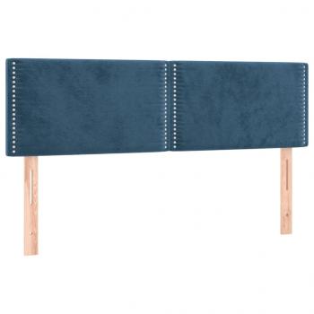 LED Kopfteil Dunkelblau 144x5x78/88 cm Samt