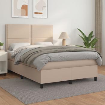 ARDEBO.de - Boxspringbett Matratze Cappuccino-Braun 140x190cm Kunstleder