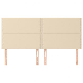 Kopfteile 4 Stk. Creme 100x5x78/88 cm Stoff