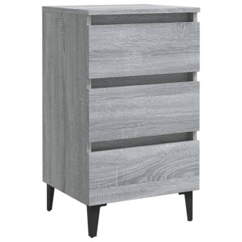 Nachttische mit Metallbeinen 2 Stk. Grau Sonoma 40x35x69 cm