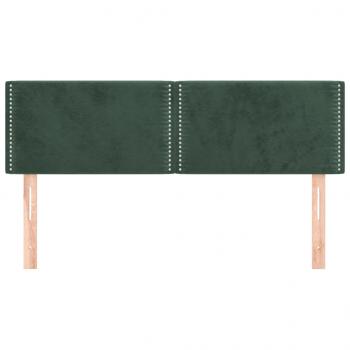 Kopfteile 2 Stk. Dunkelgrün 72x5x78/88 cm Samt
