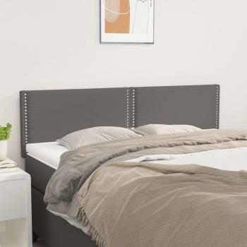 ARDEBO.de - Kopfteile 2 Stk. Grau 72x5x78/88 cm Kunstleder