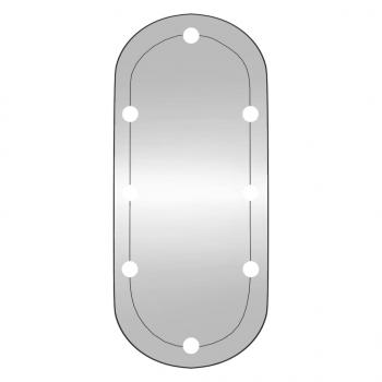 Wandspiegel mit LED-Leuchten 35x80 cm Glas Oval