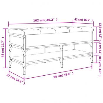 Schuhbank Räuchereiche 102x42x45 cm Holzwerkstoff