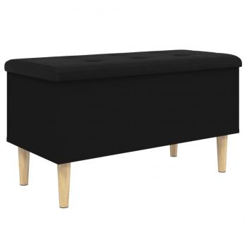Sitzbank mit Stauraum Schwarz 82x42x46 cm Holzwerkstoff