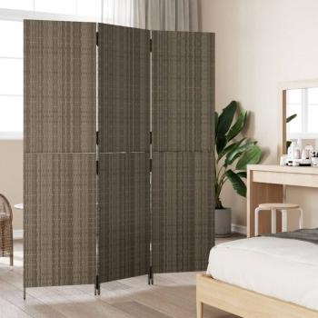 ARDEBO.de - Paravent 3-tlg. Grau Poly Rattan
