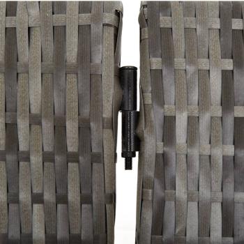 Paravent 3-tlg. Grau Poly Rattan