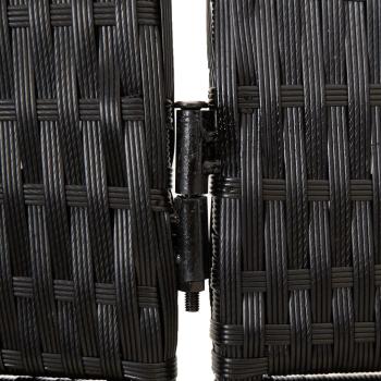 ARDEBO.de - Paravent 3-tlg. Schwarz Poly Rattan