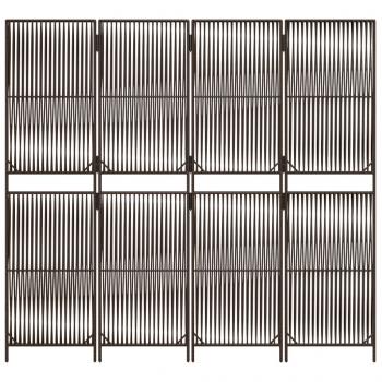 Paravent 4-tlg. Braun Poly Rattan