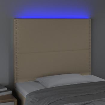 LED Kopfteil Creme 80x5x118/128 cm Stoff