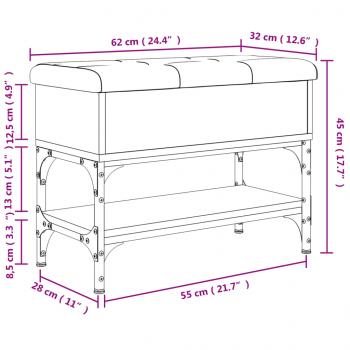 Schuhbank Räuchereiche 62x32x45 cm Holzwerkstoff