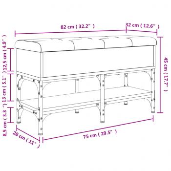 Schuhbank Räuchereiche 82x32x45 cm Holzwerkstoff