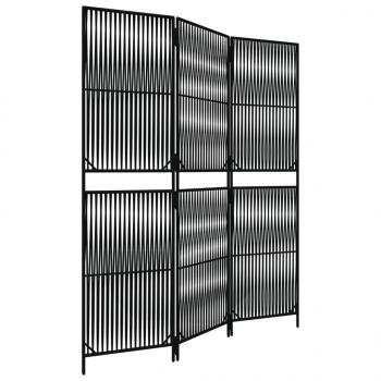 ARDEBO.de - Paravent 3-tlg. Schwarz Poly Rattan