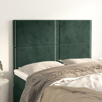 ARDEBO.de - Kopfteile 4 Stk. Dunkelgrün 72x5x78/88 cm Samt