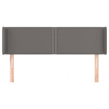 Kopfteil mit Ohren Grau 147x16x78/88 cm Kunstleder