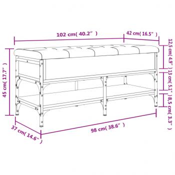 Schuhbank Sonoma-Eiche 102x42x45 cm Holzwerkstoff
