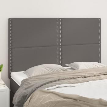 ARDEBO.de - Kopfteile 4 Stk. Grau 72x5x78/88 cm Kunstleder