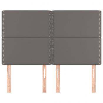 Kopfteile 4 Stk. Grau 72x5x78/88 cm Kunstleder