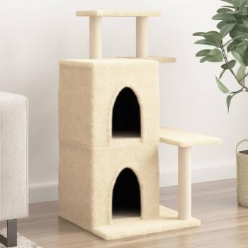 ARDEBO.de - Kratzbaum mit Sisal-Kratzsäulen Creme 97 cm