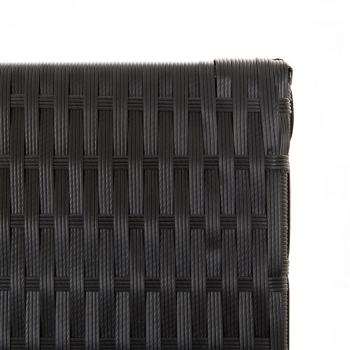 ARDEBO.de - Paravent 4-tlg. Schwarz Poly Rattan
