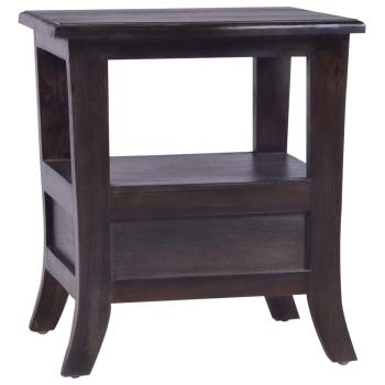 ARDEBO.de - Nachttisch Hellschwarz 40x40x45 cm Massivholz Mahagoni