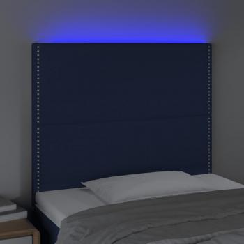 LED Kopfteil Blau 80x5x118/128 cm Stoff