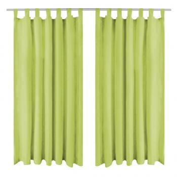 ARDEBO.de - Vorhänge Mikro-Satin 2 Stk. mit Schlaufen 140×225 cm Grün
