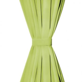Vorhänge Mikro-Satin 2 Stk. mit Schlaufen 140×225 cm Grün