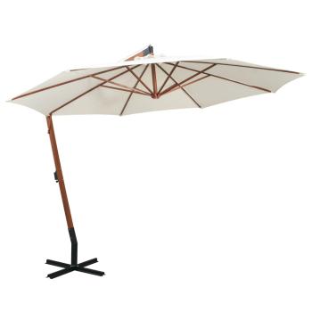 ARDEBO.de - Ampelschirm 350 cm Holzmast Weiß