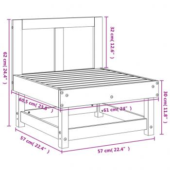 Garten-Mittelsofa Kiefernholz Imprägniert