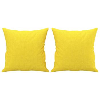 2-Sitzer-Sofa mit Zierkissen Hellgelb 120 cm Stoff
