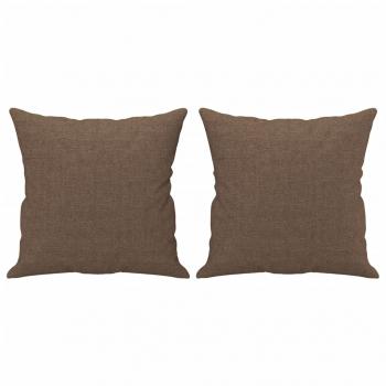 2-Sitzer-Sofa mit Zierkissen Braun 120 cm Stoff