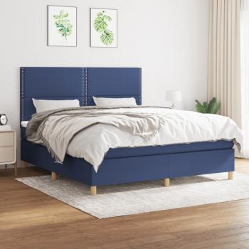 ARDEBO.de - Boxspringbett mit Matratze Blau 160x200 cm Stoff