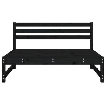 Garten-Mittelsofa Schwarz 120x80 cm Massivholz Kiefer