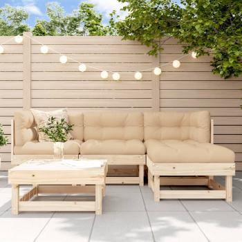 ARDEBO.de - 5-tlg. Garten-Lounge-Set Massivholz Kiefer