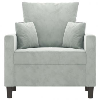 Sessel Hellgrau 60 cm Samt