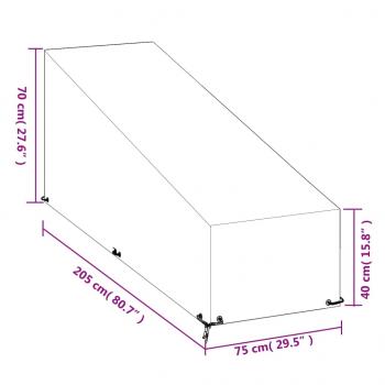 Abdeckungen für Sonnenliegen 2 Stk. 12 Ösen 205x75x40/70 cm