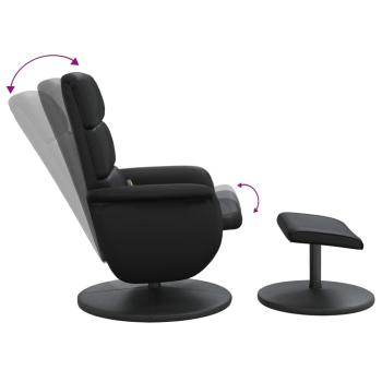 ARDEBO.de - Massagesessel mit Fußhocker Schwarz Kunstleder