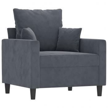Sessel Dunkelgrau 60 cm Samt