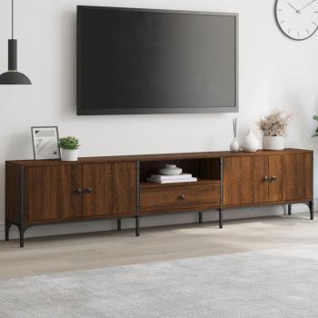 ARDEBO.de - TV-Schrank mit Schublade Braun Eiche 200x25x44 cm Holzwerkstoff