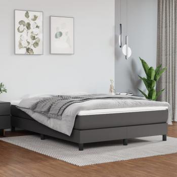 ARDEBO.de - Bettgestell Grau 140x190 cm Kunstleder