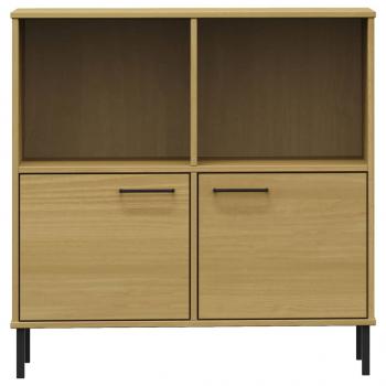 Bücherregal OSLO mit Metallbeinen Braun 90x35x90,5cm Massivholz