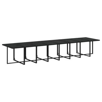 17-tlg. Garten-Essgruppe mit Kissen Schwarz Poly Rattan