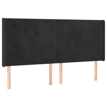 Boxspringbett mit Matratze & LED Schwarz 200x200 cm Samt