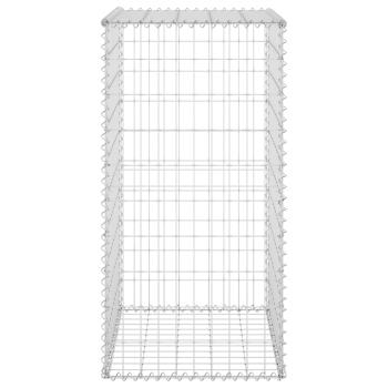 Gabionenwand mit Abdeckung Verzinkter Stahl 60x50x100 cm