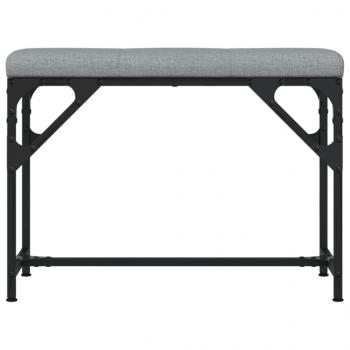 Essbank Hellgrau 62x32x45 cm Stahl und Stoff