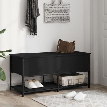 ARDEBO.de - Sitzbank mit Stauraum Schwarz 100x42,5x47 cm Holzwerkstoff