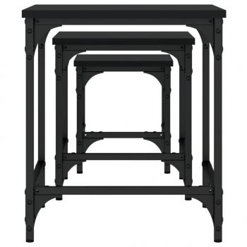 Satztische 3 Stk. Schwarz Holzwerkstoff