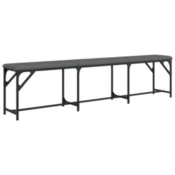 Essbank Dunkelgrau 186x32x45 cm Stahl und Stoff